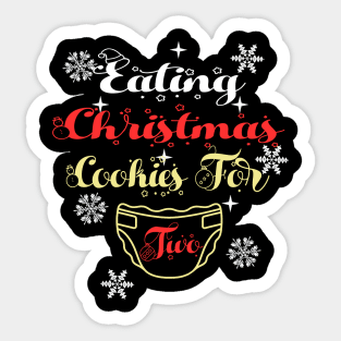 eating christmas cookies for two Sticker